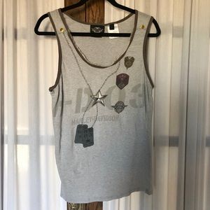 Harley-Davidson Gray Dog Tag Tank Top